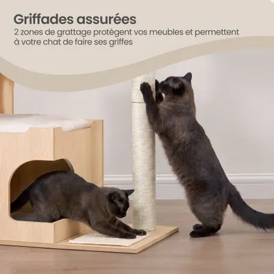 FEANDREA Arbre à Chat, Hauteur 86 cm, 3 Plate-Formes et 1 Niche