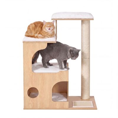 FEANDREA Arbre à Chat, Hauteur 86 cm, 3 Plate-Formes et 1 Niche