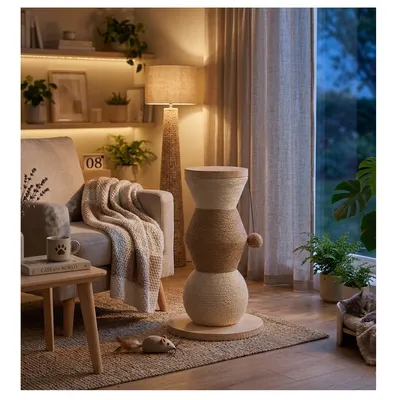 Arbre a chat et jeu suspendu Stubb 47 cm beige Arbre a chat et jeu suspendu Stubb 47 cm beige