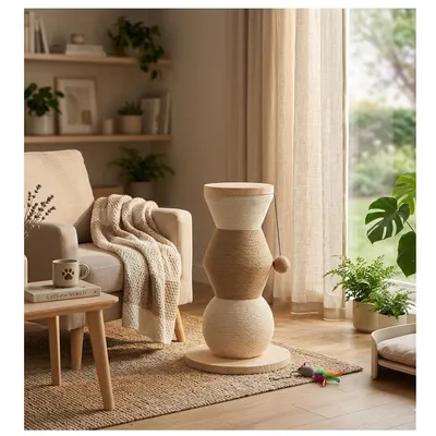 Arbre a chat et jeu suspendu Stubb 47 cm beige Arbre a chat et jeu suspendu Stubb 47 cm beige
