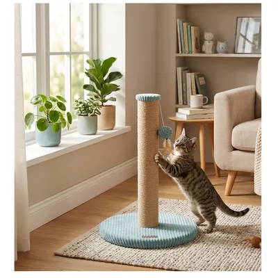 Arbre a chat et jeu suspendu Riba 33 x 45 cm bleu pétrole