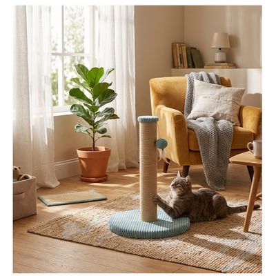 Arbre a chat et jeu suspendu Riba 33 x 45 cm bleu pétrole