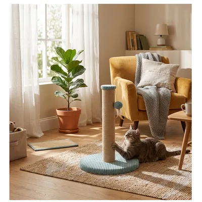 Arbre a chat et jeu suspendu Riba 33 x 45 cm bleu pétrole