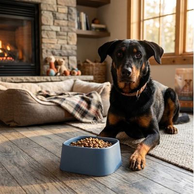 Gamelle carrée Zara en céramique pour chien