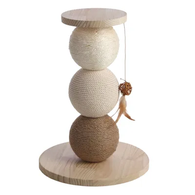 Arbre a chat avec plateforme Griffoir en bois et cordes 47cm Arbre a chat avec plateforme Griffoir en bois et cordes 47cm