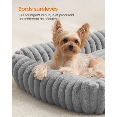 Feandrea Panier pour Chien, Coussin Lavable, Moelleux, Gris Feandrea Panier pour Chien, Coussin Lavable, Moelleux, Gris