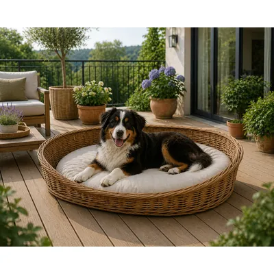 Coussin ovale déhoussable pour chien