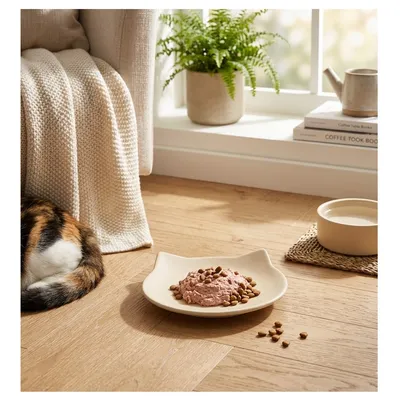 Gamelle plat en céramique pour chat Anti-Stress Filou