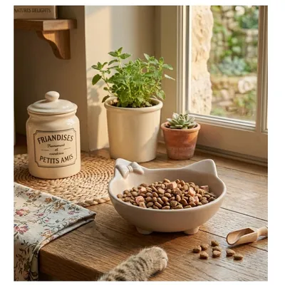 Gamelle ronde en céramique pour nourriture et eau 180 ml