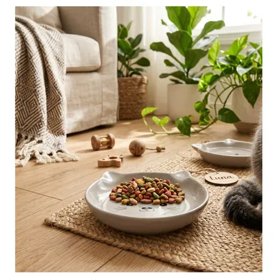 Gamelle ovale en céramique pour chat Anti-Stress