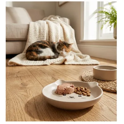 Gamelle ovale en céramique pour chat Anti-Stress