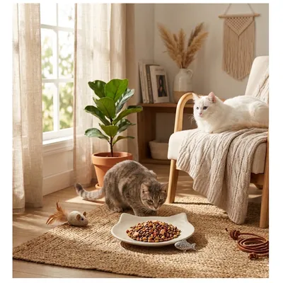 Gamelle plat en céramique pour chat Anti-Stress Filou Gamelle plat en céramique pour chat Anti-Stress Filou