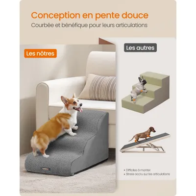 Feandrea Escalier pour Chien, à 3 Marches, Imperméable, Design Antidérapant Feandrea Escalier pour Chien, à 3 Marches, Imperméable, Design Antidérapant