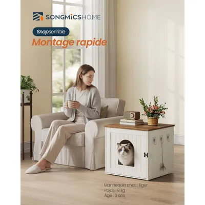 SONGMICS HOME Bacs à litière Toolless, Assemblage Ultra-rapide sans Outils