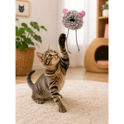Jouet pour chat Gripi Peluche douce pour jeu et câlins rose