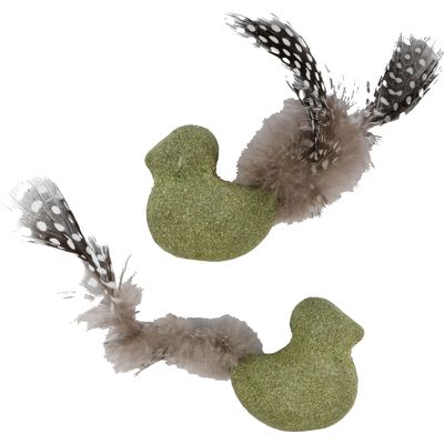 Jouet oiseau Katti en cataire avec plumes pour chat