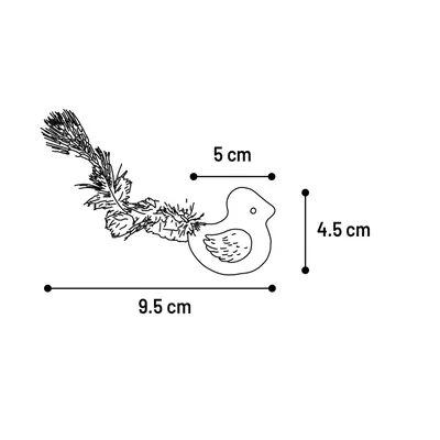 Jouet oiseau Katti en cataire avec plumes pour chat