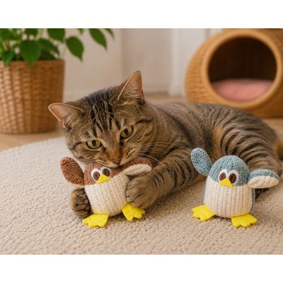 Lot de 2 jouets oiseaux Brella avec cataire pour chat