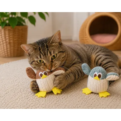 Lot de 2 jouets oiseaux Brella avec cataire pour chat