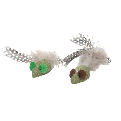 Jouet souris Katti en cataire avec plumes pour chat