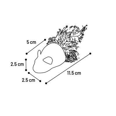 Jouet souris Katti en cataire avec plumes pour chat