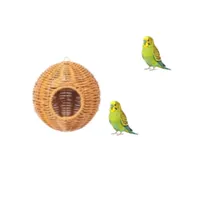 MCBOSON Nichoir Rotin Tissé Suspendu Perruches Canaris Petits Oiseaux