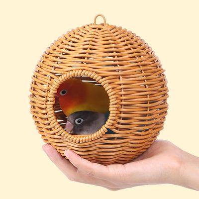 MCBOSON Nichoir Rotin Tissé Suspendu Perruches Canaris Petits Oiseaux