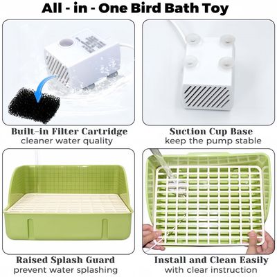 FurryFusion Baignoire automatique pour perroquets