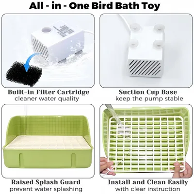 FurryFusion Baignoire automatique pour perroquets