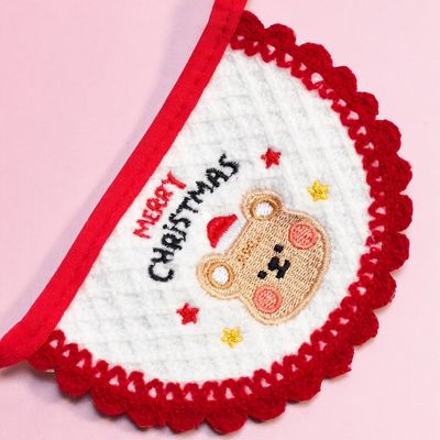 FurryFusion Bandeau de Noël avec broderie d'ourson pour chiens et chats