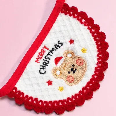 FurryFusion Weihnachtsstirnband mit Teddybärstickerei für Hunde und Katzen