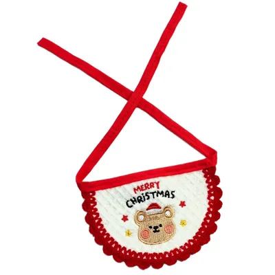 FurryFusion Diadema navideña con bordado de osito de peluche perros gatos
