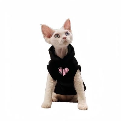 FurryFusion Katzen-Kapuzenweste, schwarz