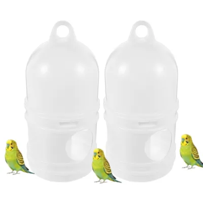 MCBOSON Lot de 2 Distributeurs d'Eau 1L Plastique Blanc pour Oiseaux