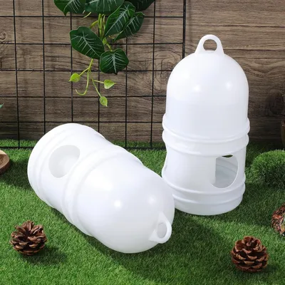 MCBOSON Lot de 2 Distributeurs d'Eau 1L Plastique Blanc pour Oiseaux