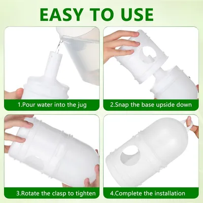 MCBOSON Lot de 2 Distributeurs d'Eau 1L Plastique Blanc pour Oiseaux