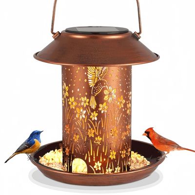 FurryFusion Nourrisseur d'oiseaux solaire pour extérieur