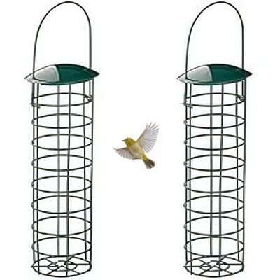 ZooVenture Mangeoire Oiseaux - Métal Émaillé, 2 Pièces
