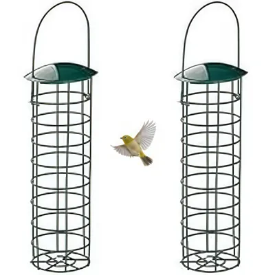 ZooVenture Mangeoire Oiseaux - Métal Émaillé, 2 Pièces