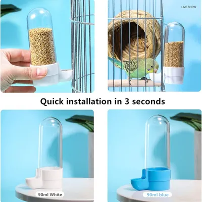 MCBOSON Lot de 2 Distributeurs Automatique Eau/Nourriture pour Oiseaux
