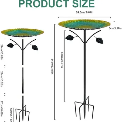 HausPets Abreuvoir/Bain d'oiseaux Extérieur Métal Vert 83cm