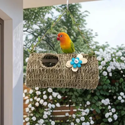MCBOSON Cabane Suspendue Oiseaux, Herbes Marines Naturelles