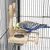 MCBOSON Ensemble Alimentation pour Oiseaux : Bol Inox, Cadre Bois & Miroir