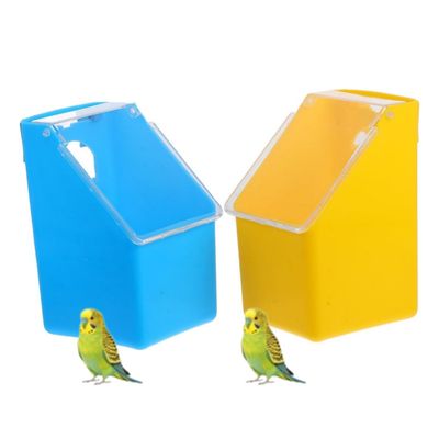 MCBOSON Lot de 2 Mangeoires Suspendues pour Pigeons Plastique Jaune