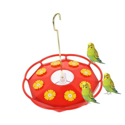 MCBOSON Abreuvoir suspendue design fleur rouge colibris
