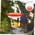 MCBOSON Abreuvoir suspendue design fleur rouge colibris