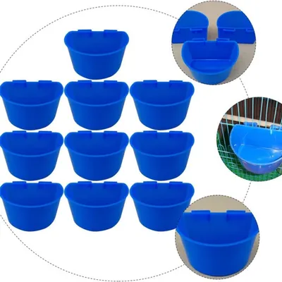 MCBOSON Lot de 10 Gobelets à Eau/Mangeoire pour Oiseaux