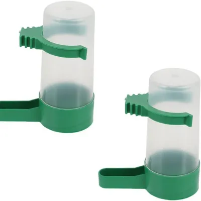 MCBOSON Lot de 2 Abreuvoirs Automatique Oiseaux Suspension Cage