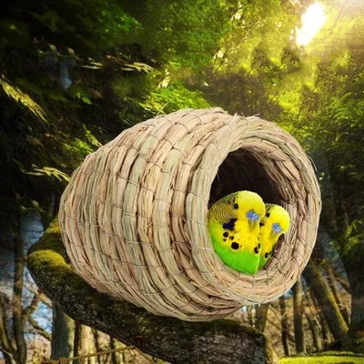 MCBOSON Nid d'Oiseau en Paille Naturelle Artisanale