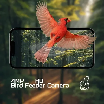 MCBOSON Mangeoire à Oiseaux Solaire 4G Caméra HD Reconnaissance IA 128Go